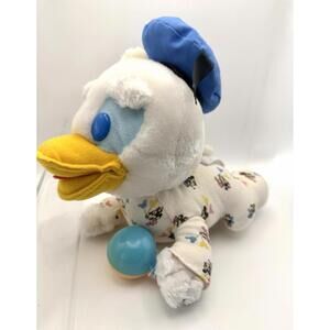 Disney Baby Donald Duck plush Applause 10" Vintage 1984 With Original Rattle